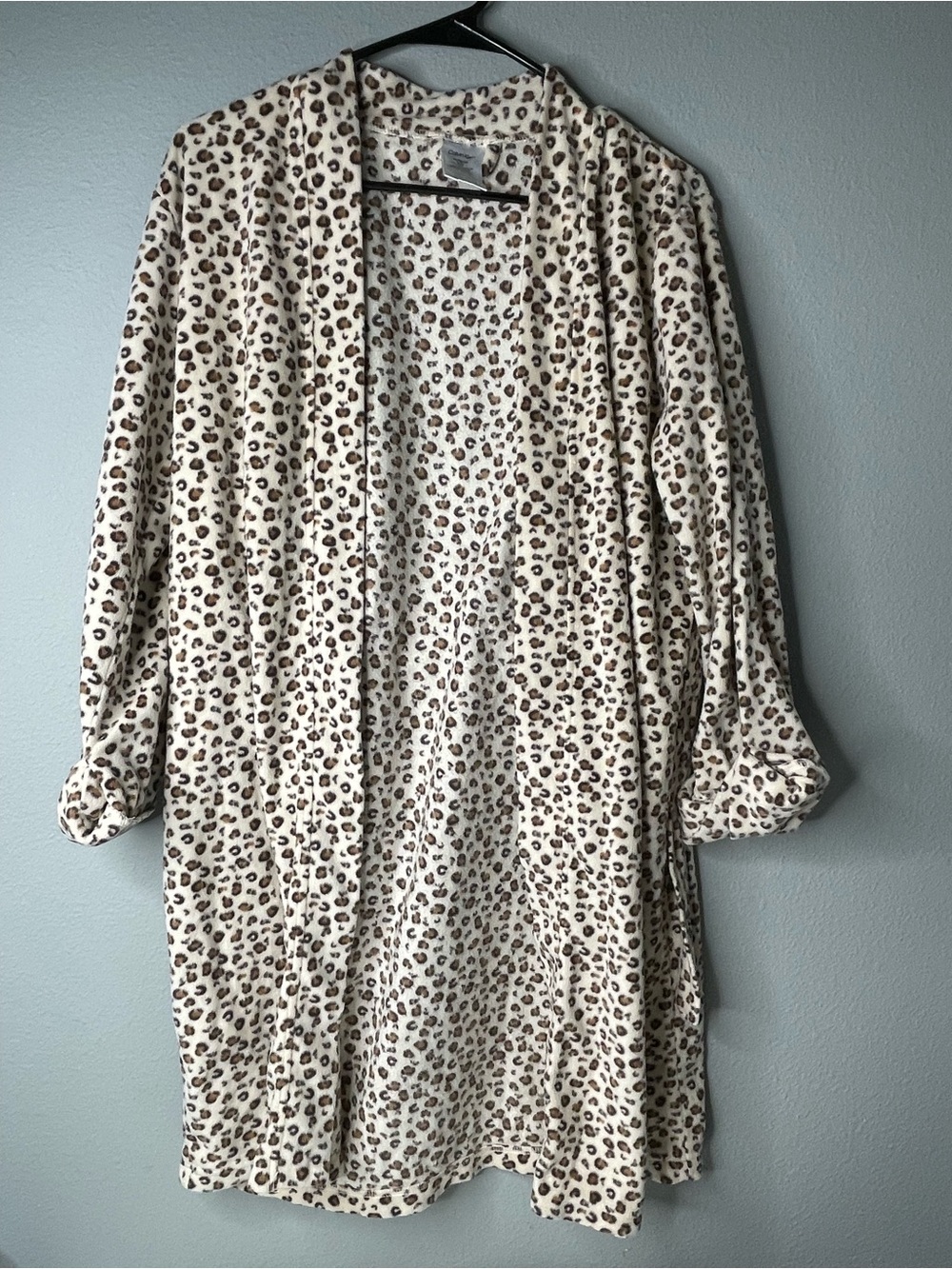 Women’s Cream Leopard Print Lounge Robe